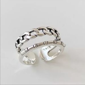 Minimalist 925 Sterling Silver Chain Band Ring❤️